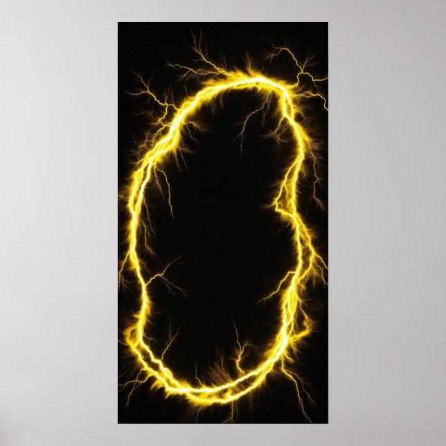 Póster Textura de pieles negras electrificante (Frente)