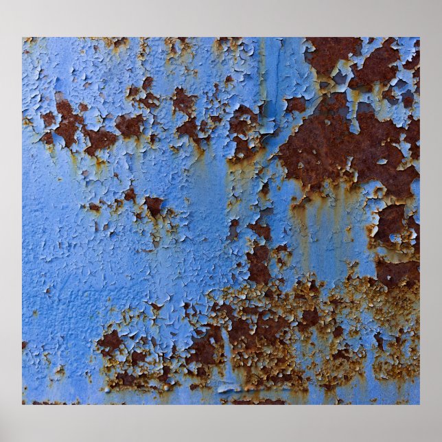 Póster textura de pintura metalizado y azul. (Frente)