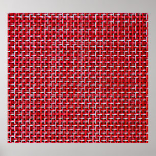 Póster Textura de Ratán de Bambú Rojo