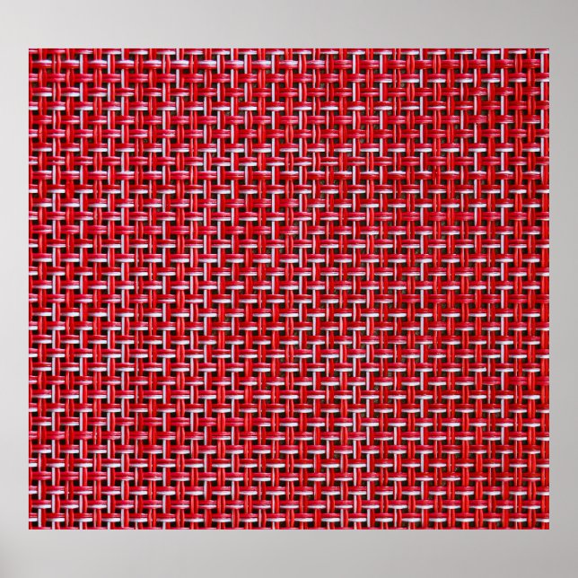 Póster Textura de Ratán de Bambú Rojo (Frente)