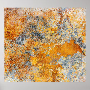 Póster Textura de roya antigua, fondo metálico grueso.