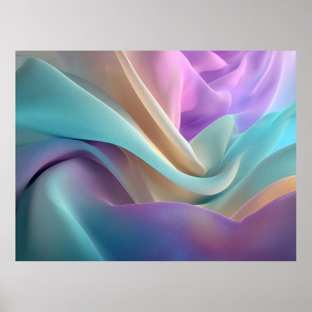Póster Textura de tela abstracta en tonos pastel (Frente)