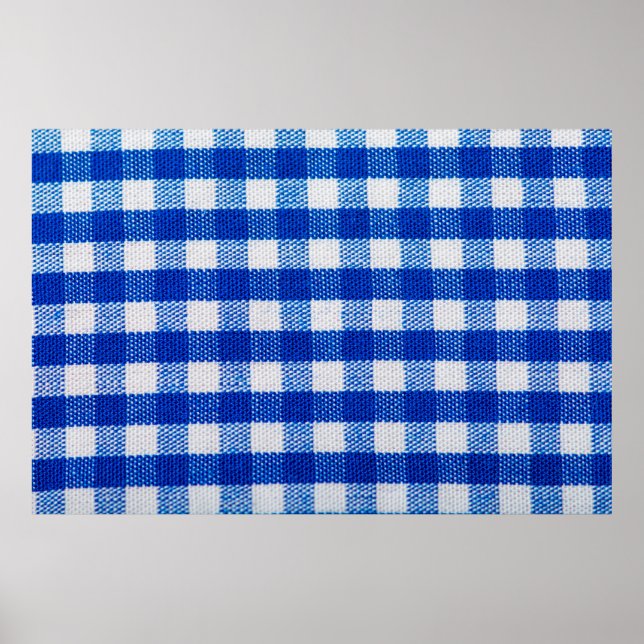 Póster textura de tela de algodón a cuadros azules (Frente)