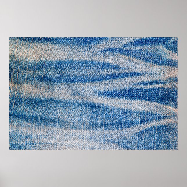 Póster Textura de tela de vaqueros azules, fondo textil (Frente)