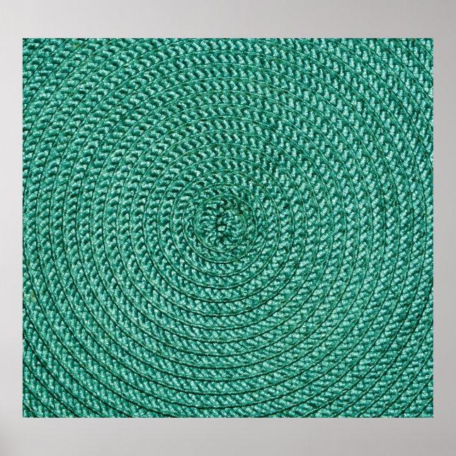 Póster Textura de tela verde trenzada artificial. (Frente)