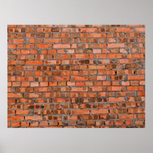 Póster Textura de una antigua pared de ladrillo cerrada,a
