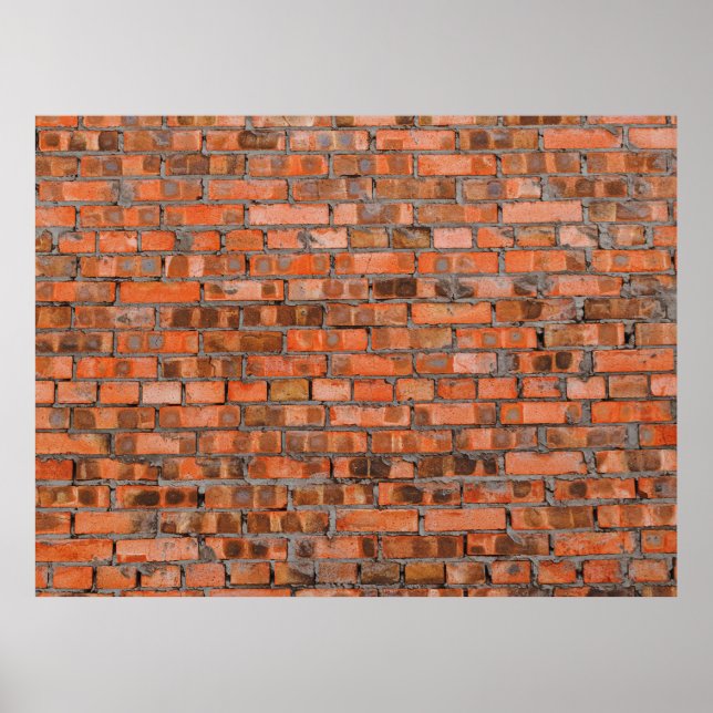 Póster Textura de una antigua pared de ladrillo cerrada,a (Frente)