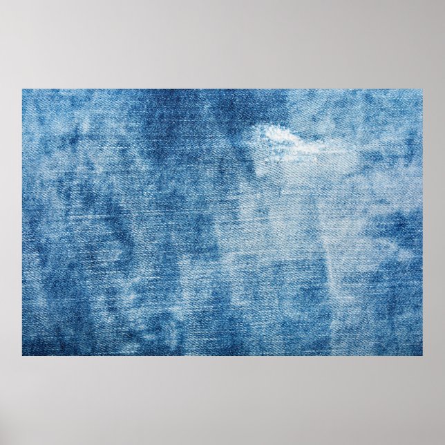 Póster Textura de vaqueros de denim azul (Frente)