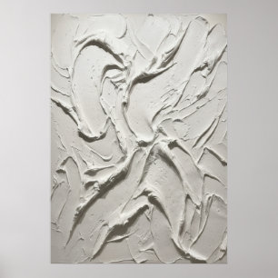 Póster Textura de yeso blanco esculpido abstracto minimal