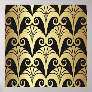 Póster Textura del brillo dorado. Geomet dorado vintage a
