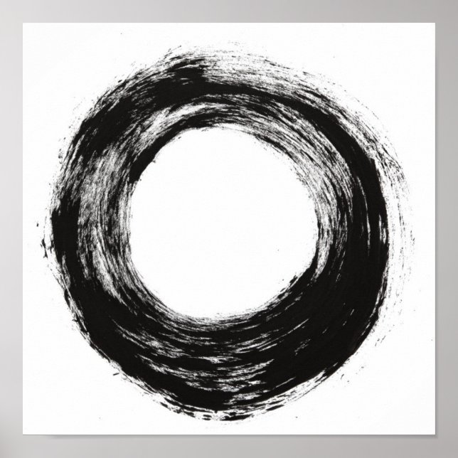 Póster Textura del círculo del pincel (Frente)