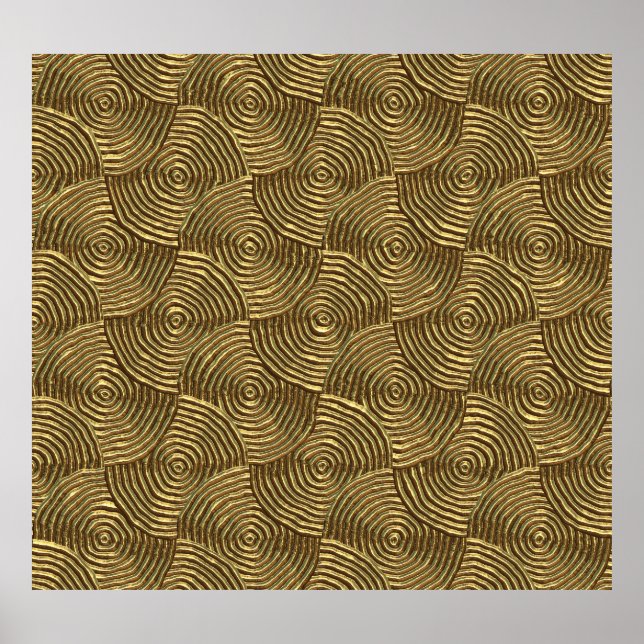 Póster Textura del Círculo Dorado: Resumen Sin Marea. (Frente)