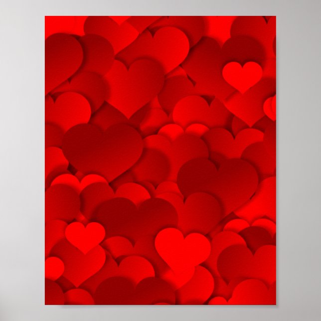 Póster Textura del corazón rojo (Frente)