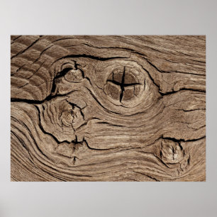 Póster Textura falsa de nudos de madera