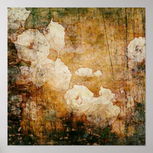 Póster textura floral del fondo del vintage del grunge