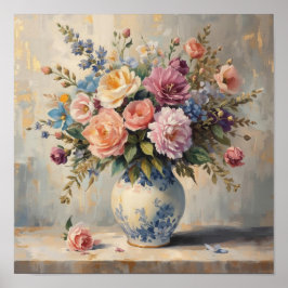 Póster Textura floral soñadora – Estilo de flor suave