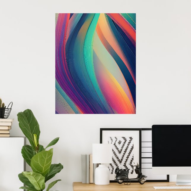 Póster Textura fractal abstracta (Oficina en casa)