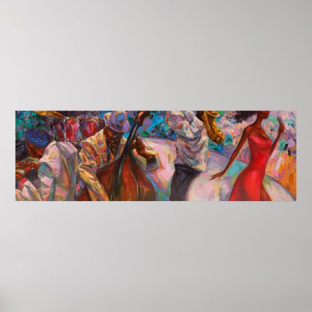 Póster textura, pintura al óleo, arte, jazz, blues, tradi (Frente)