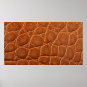 Póster Textura real de cuero de caimán marrón marrón marr