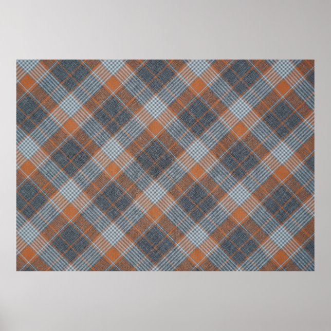 Póster Textura textil de patrón tartán de material contro (Frente)