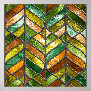 Póster Textura transparente de vidrio manchado con patrón