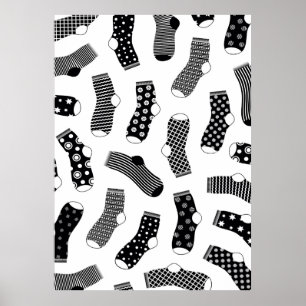 Póster Textura vertical de calcetines a rayas y polka. B