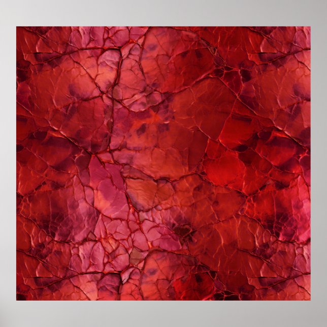 Póster Texturados, grietas, vanos en rojo profundo (Frente)