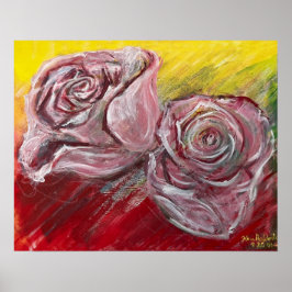 Póster Textural de pintura Rosa