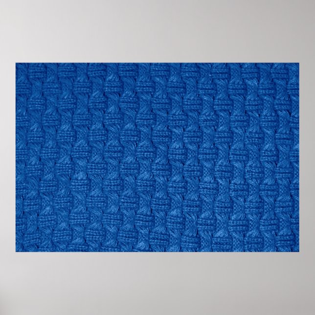 Póster Texture knitting. Blue pullover. Pattern fabric ma (Frente)