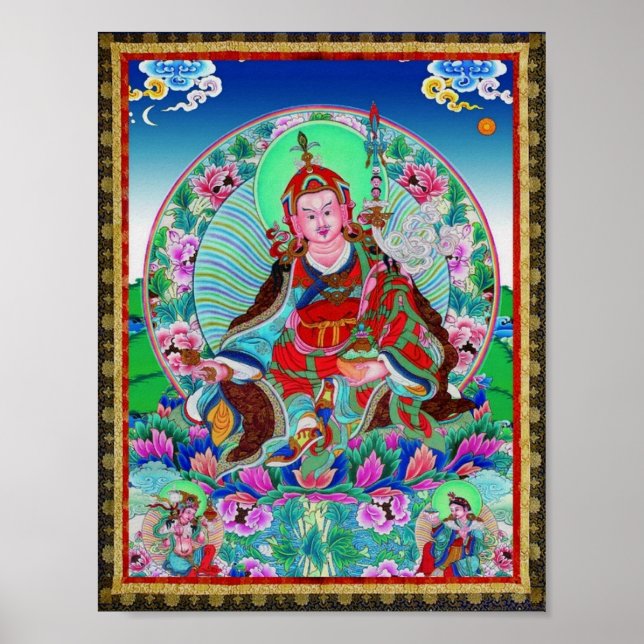 Póster Thangka Padmasambhava tibetana (Frente)