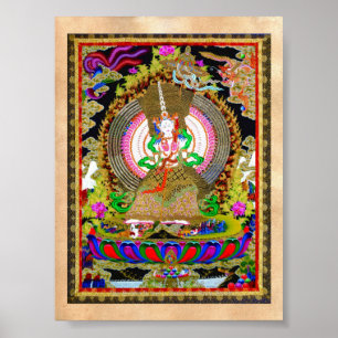 Póster Thangka tibetano oriental fresco Usnisa