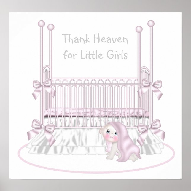 Póster Thank Heaven For Little Girls Nursery Art (Frente)