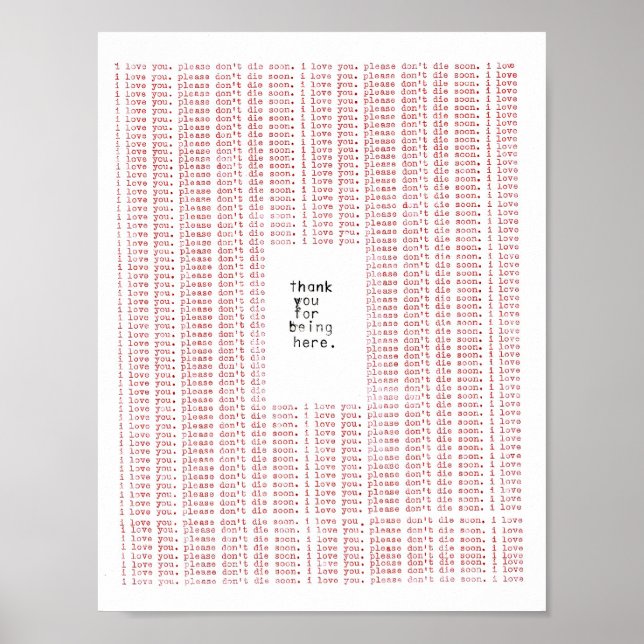 Póster thank you for being here (Frente)