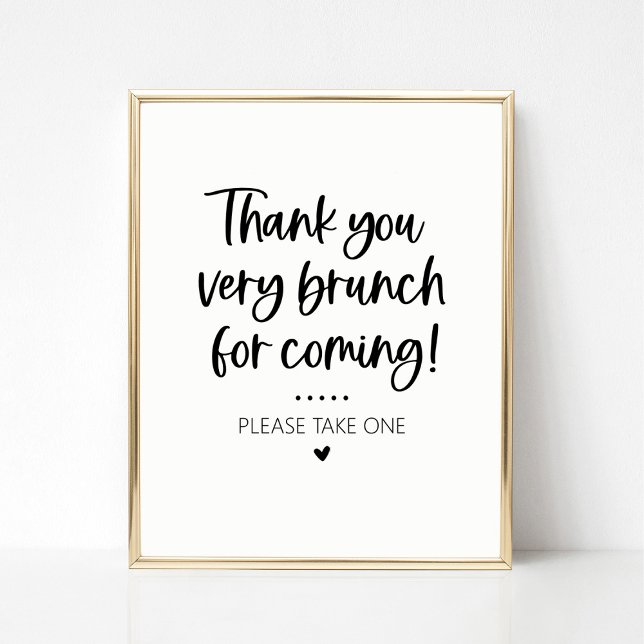 Póster Thank You for Coming Brunch Party Favor Sign (Subido por el creador)
