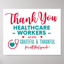 Póster Thank You Healthcare Workers Poster
