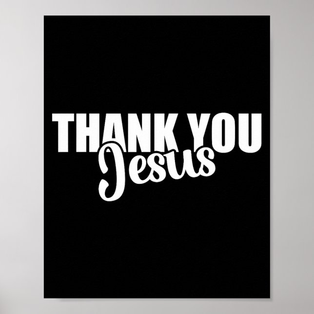 Póster Thank You Jesus Faith Based Christian Bible Gospel (Frente)
