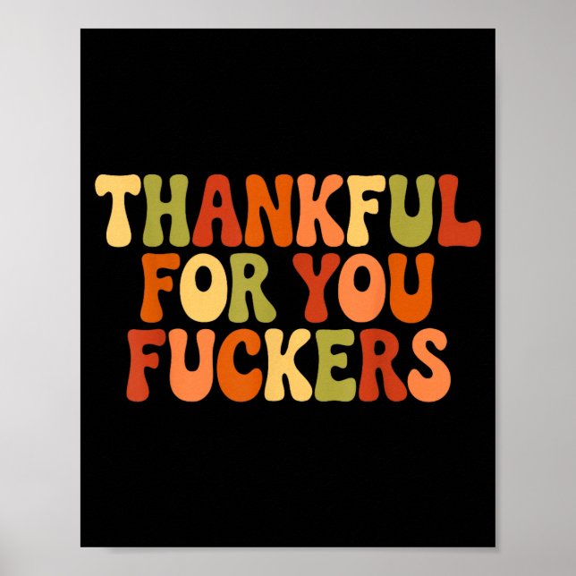 Póster Thankful For You Forers Thanksgiving Happy Turkey  (Frente)