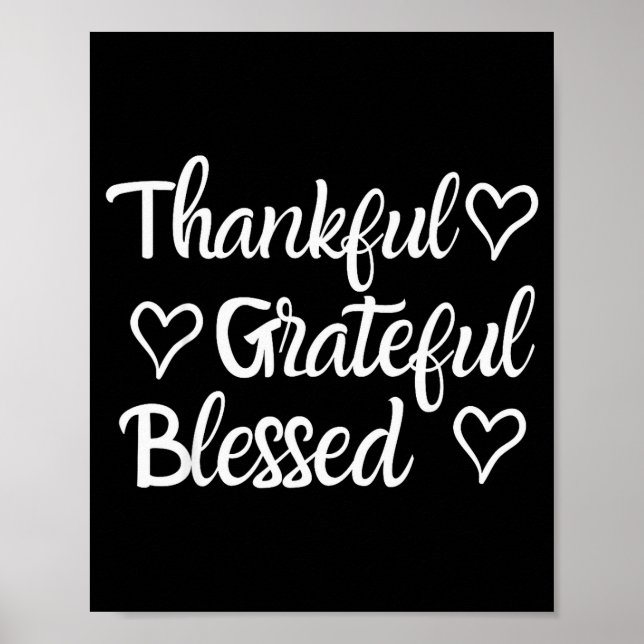 Póster Thankful Grateful Blessed Shirt Thanksgiving Famil (Frente)