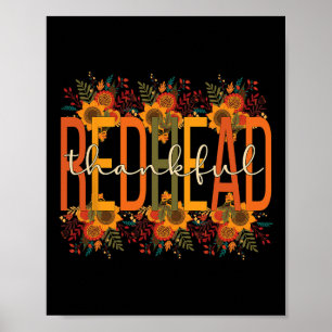 Póster Thankful Redhead Thankess Mujer de cabello rojo