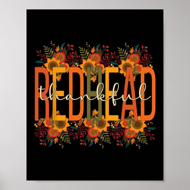 Póster Thankful Redhead Thankess Mujer de cabello rojo (Frente)