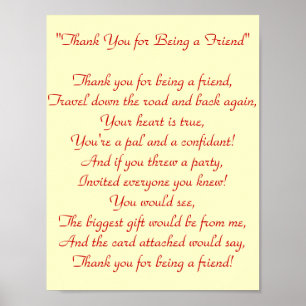 Póster Thanks for Being My Friend - Print