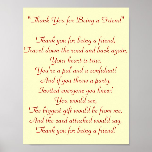 Póster Thanks for Being My Friend - Print (Frente)