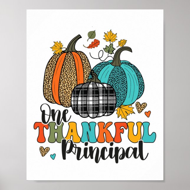 Póster Thanksgivin: Las calabazas de una escuela principa (Frente)