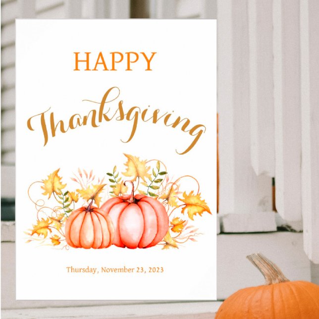 Póster Thanksgiving Day Pumpkins (I wish you happiness))))