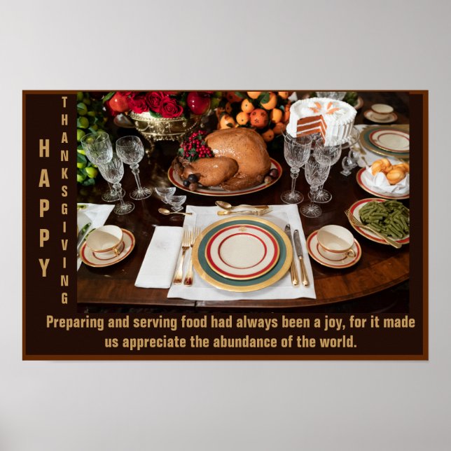 Póster Thanksgiving Day quote of appreciation and  JOY (Frente)