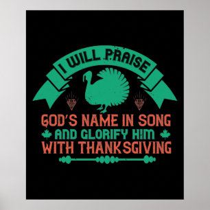 Póster Thanksgiving - I Will Praise God's Name