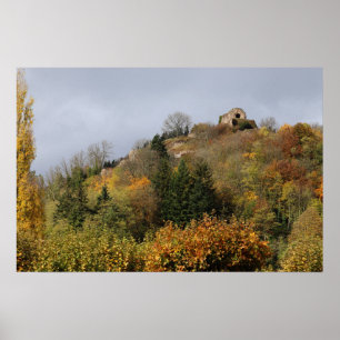 Póster Thann en otoño, Alsacia, Francia