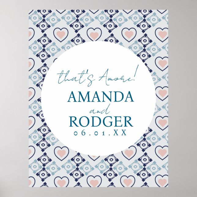 Póster That’s Amore Italian Tiles and Hearts (Frente)