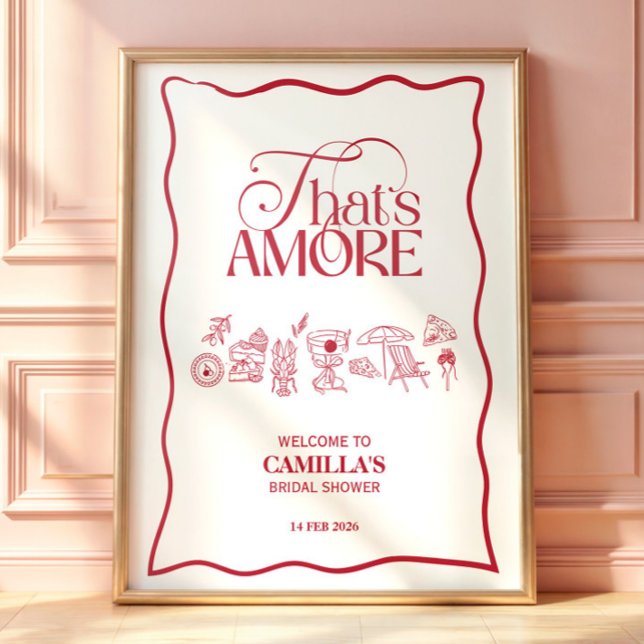 Póster That’s Amore Red hand drawn Bridal Shower poster (Subido por el creador)