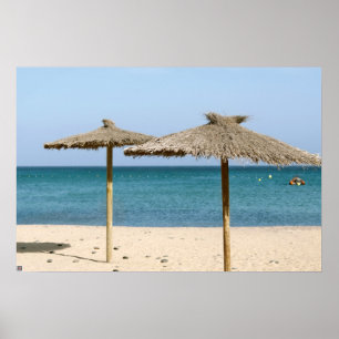 Póster Thatch Beach Umbrellas